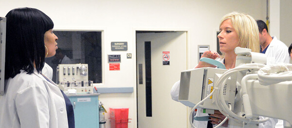 Radiologic Technology: Students using a portable x-ray machine